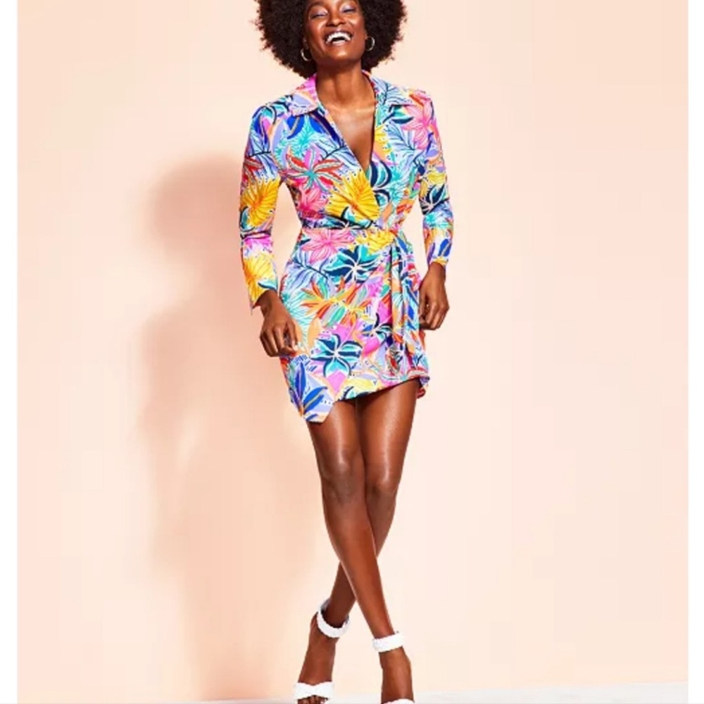Royalty For Me Women's Colorful Tropical Wrap Dress